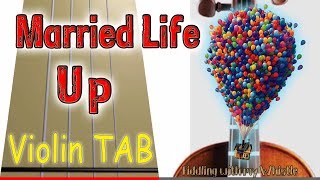 Up - Married Life - Pixar - Violin - Play Along Tab Tutorial chords