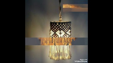 unique hand woven lampshade macrame designs for home decor ||Wooden Macrame Lamp Designs