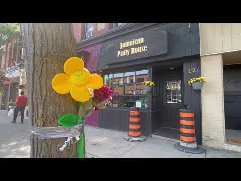 Flowers at Site of Murder Cobourg June 30, 2022