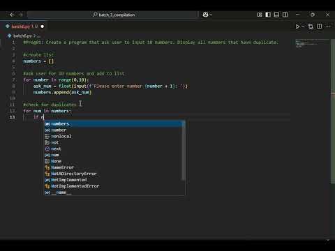 Practice Program 6: Program that shows duplicate numbers in 10 numbers a user entered