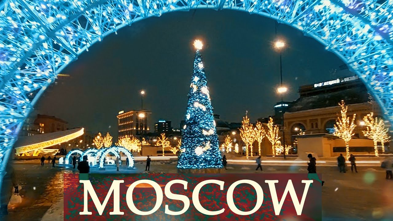 🎄[4K] Christmas in Moscow 2025 — Beautiful Holiday Lights & Festive Market Walk