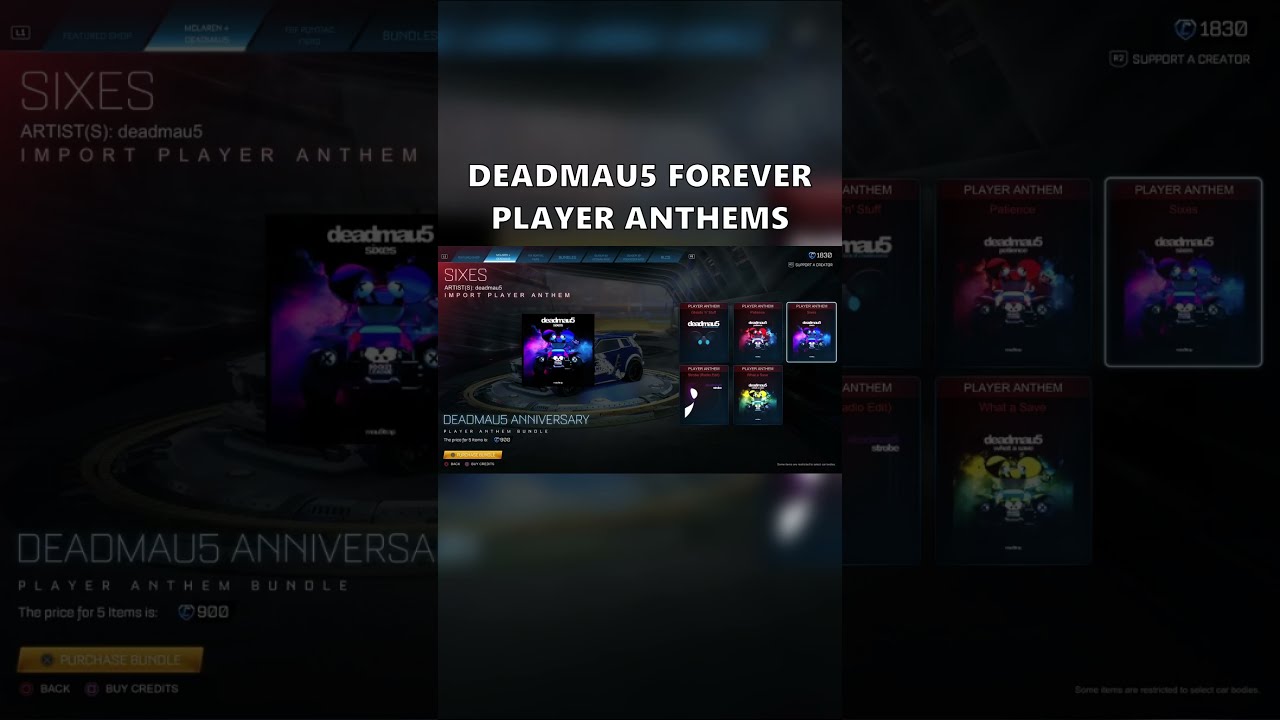 DEADMAU5 FOREVER PLAYER ANTHEMS In ROCKET LEAGUE ITEM SHOP Rocketleague Itemshop Deadmau5
