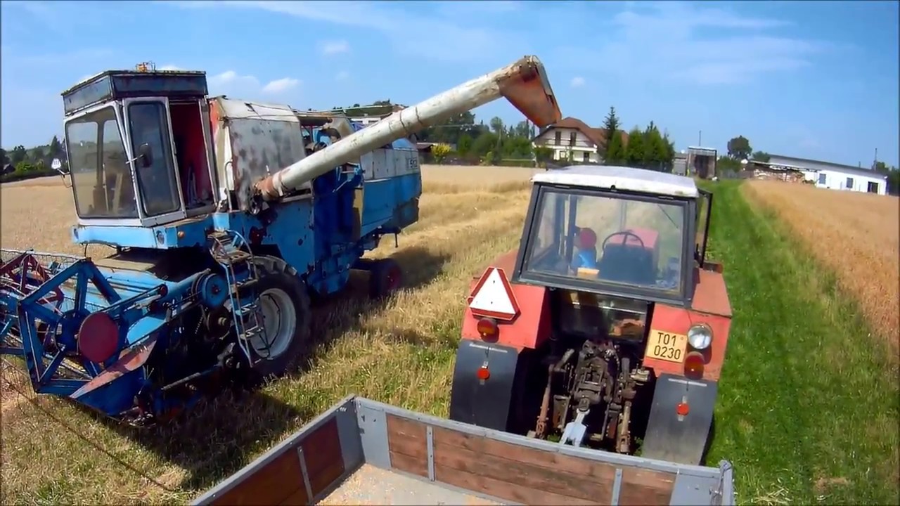 Žně 2017 pšenice,  Fortschritt E 512,  Zetor Crystal 8011  a  třiapultuna