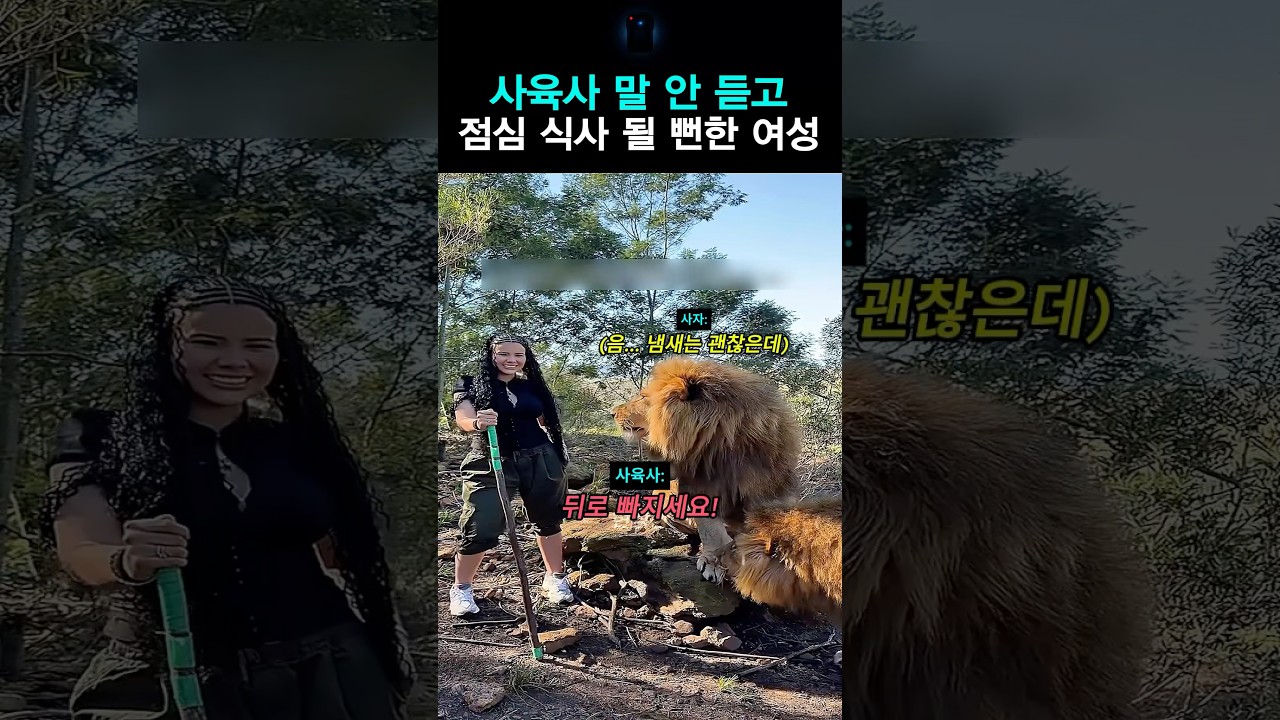 사육사 말 안 듣고 점심 식사 될 뻔한 여성