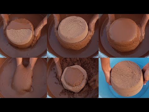 Pure Mud🪨 || Huge Massive Bowls 🥣 || Crumbling and dipping || Paste Play || Mixing || Satisfaction