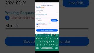 Shift Calendar Demo #shiftcalendar #smartphone