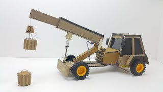 How to make a Crane  at home  / electric crane  / dc motor crane RC  CONTROL CRANE  WIT CARDBOARD