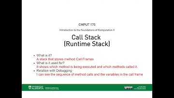 Call stack (Runtime stack)—CMPUT 175