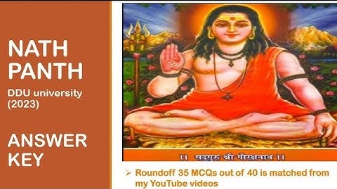 Introduction to Nath panth | Answer key (2023) | #DDU University
