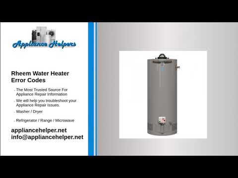 Rheem Water Heater Error Codes