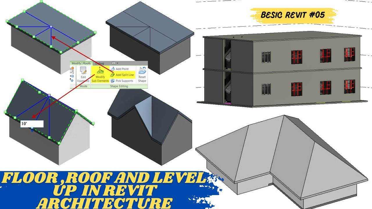 Revit Building Level FLOOR ,ROOF AND LEVEL UP IN REVIT !! REVIT ARCHITECTURE BEHINNER ...