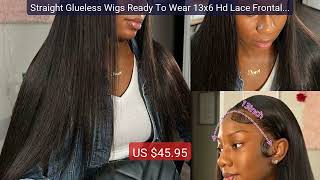 Straight Glueless Wigs Ready To Wear 13x6 Hd Lace Frontal W... — Top Pick 2026 | Unbeatable Price!