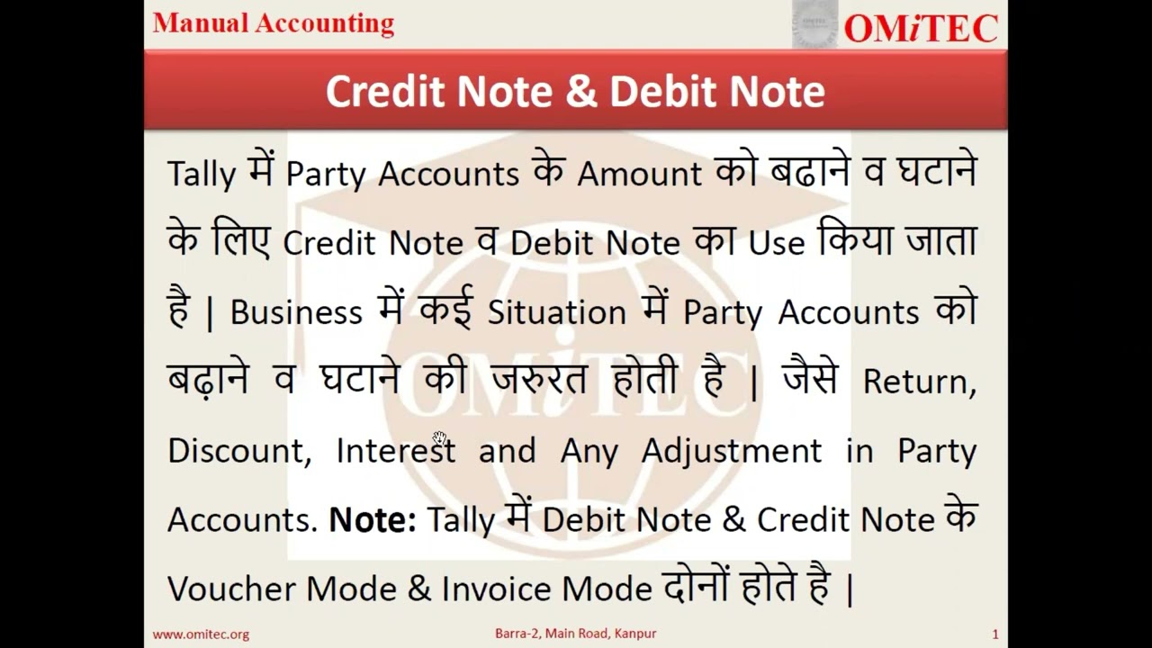 Purchase Return and Sales Return Transaction in Debit Note and Credit Note (Theory) Day010_4