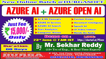 AZURE AI + AZURE OPEN AI Online Training @ DURGASOFT
