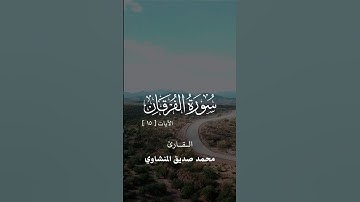سورة الفرقان : ١٥ || القارئ محمد صديق المنشاوي |