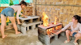 Life on the farm: How to make a heating stove - Cooking stove, from super beautiful red bricks