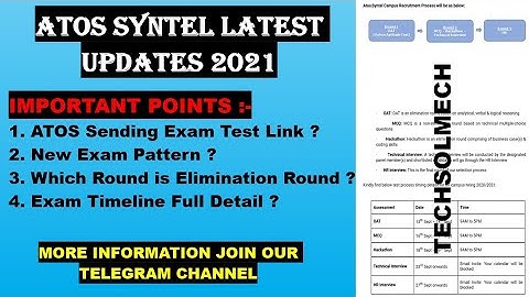⏩Atos Syntel latest updates || Exam link || Test pattern || Exam date 🔥 Full Details