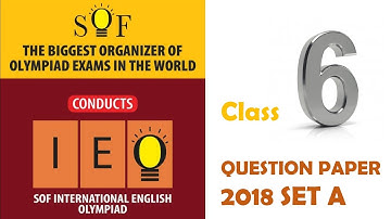 IEO International English Olympiad Class 6 Question paper 2018 Set A