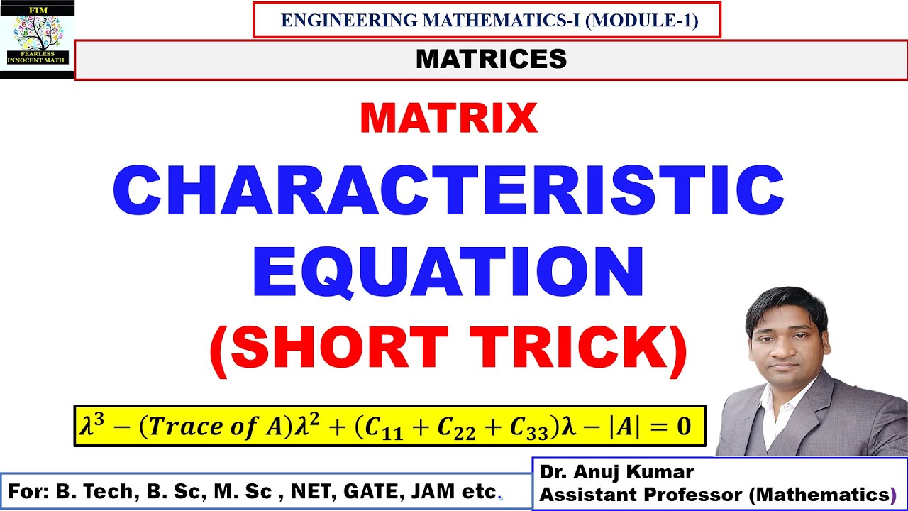 Short Trick for Characteristic Equation of Matrix | Characteristic ...