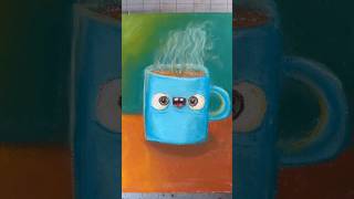 Blob Mug Drawing with soft pastels