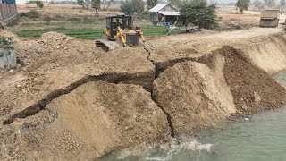 Download Lagu Powerful Dozer Pushing Soil Fill The Lake With 25T Dump Trucks MP3