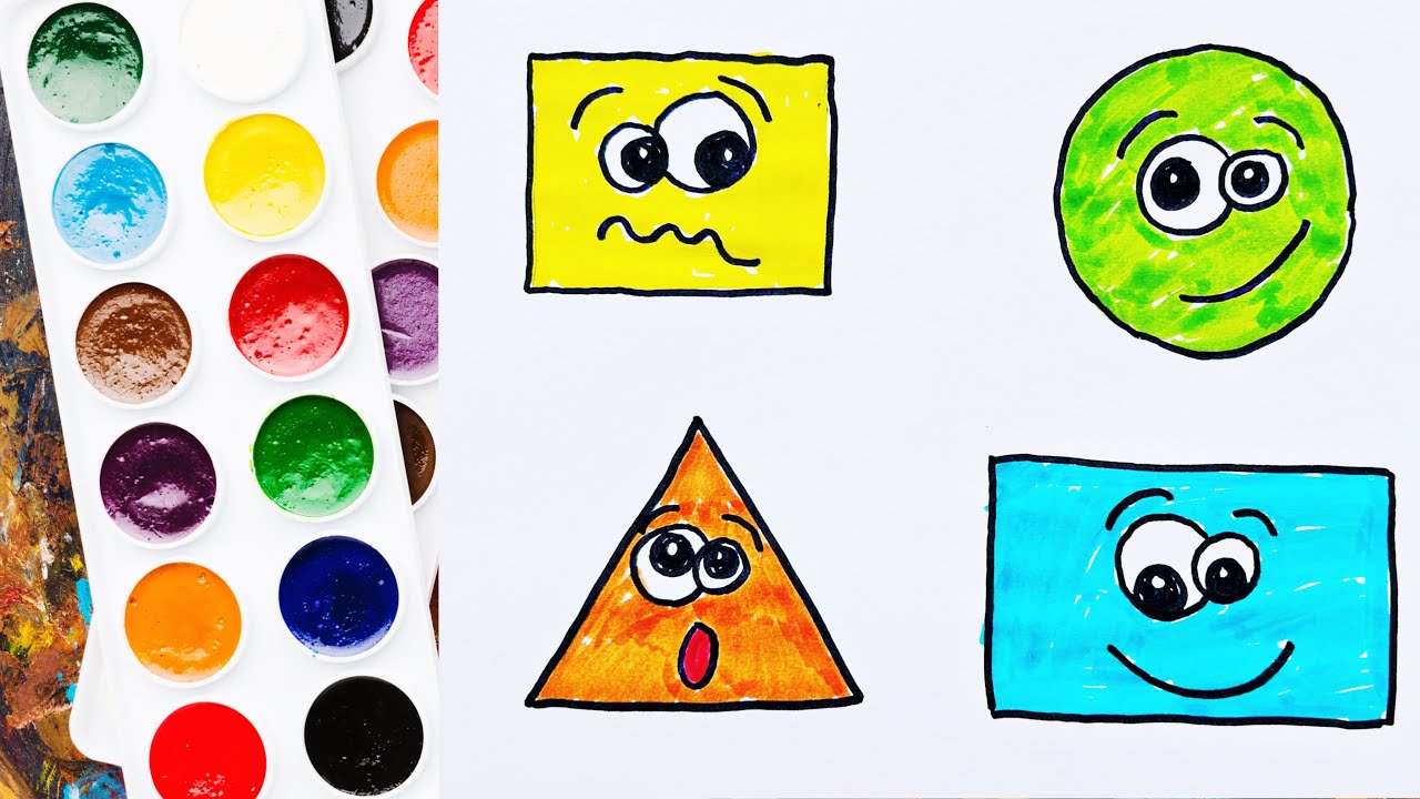 Shapes|| How To Draw Shapes| Easy Step by Step Shapes Drawing For Kids ...