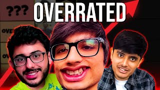 Ranking The Overrated Youtubers Of India (Tier List)