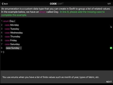 Learn Swift: What is an enum? (Chapter 12 Lesson 1)