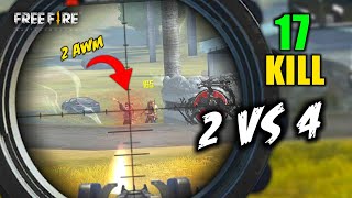 Smart 2 AWM OverPower Duo vs Squad Gameplay - Garena Free Fire