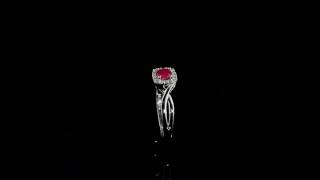 Ruby Ring with Diamonds in 10K White Gold | MyJewelryBox