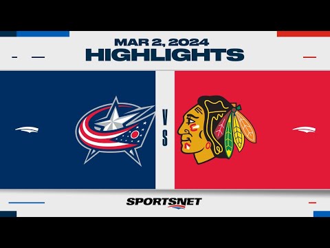 NHL Highlights | Blue Jackets vs. Blackhawks - March 2, 2024