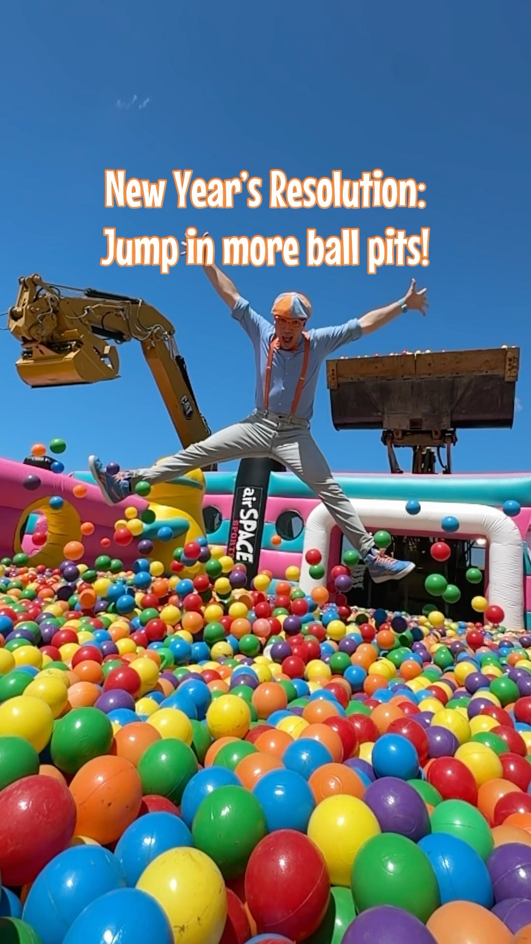 What's Blippi's New Year's Resolution?! JUMP IN MORE BALL PITS! #blippi #shorts