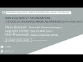 Orientalisme et colonisation  ltude de la langue arabe au maghreb 1830annes 1920