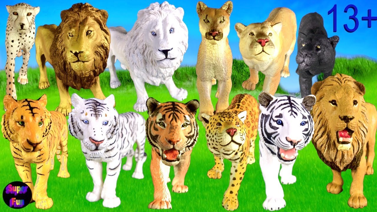 TIGER CHEETAH Animal Minifigures Set of 4 Jungle Zoo Cats Details about   PANTHER WHITE TIGER 
