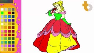Game Tô màu công chúa BELLE | DISNEY Princess BELL COLORING PAGES