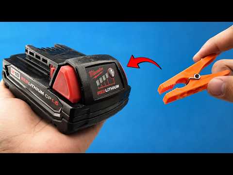 🔋Never Buy Drill Batteries Again! Use a Plastic Clothespin and Watch What Happens! 😱