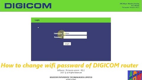 How to change wifi passward of digicom router