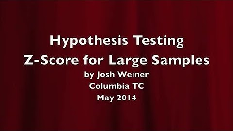 Hypothesis Testing Z score