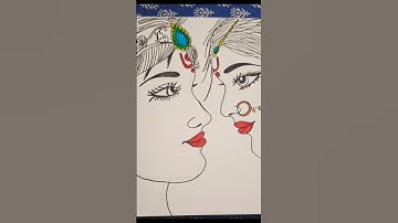 RadhaKrishna Drawing/sketch art #shortsfeed #youtubeshorts #Krishna #radha