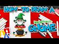 How To Draw A Leprechaun Gnome Sitting On A Mushroom