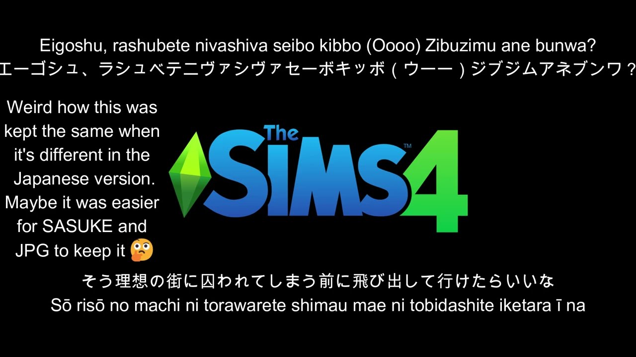 Part 2 by SASUKE Simlish Version (Simlish Lyrics ＆ Japanese Lyrics）
