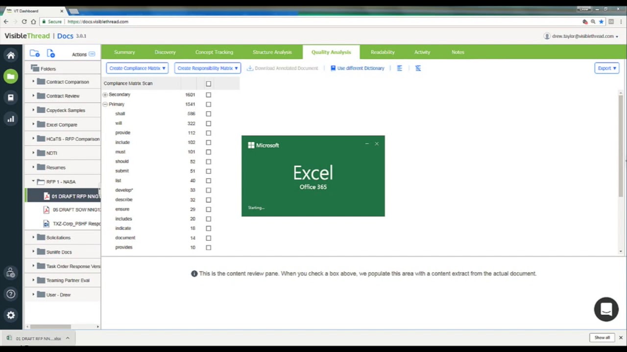 VT Docs: How to Create a Starter Compliance Matrix in 3 Minutes | VisibleThread Demos