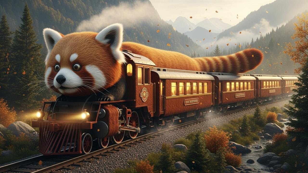 🚂✨ רכבת הפנדה האדומה – הרפתקה ביערות והרים לילדים סקרנים 🌲❤️