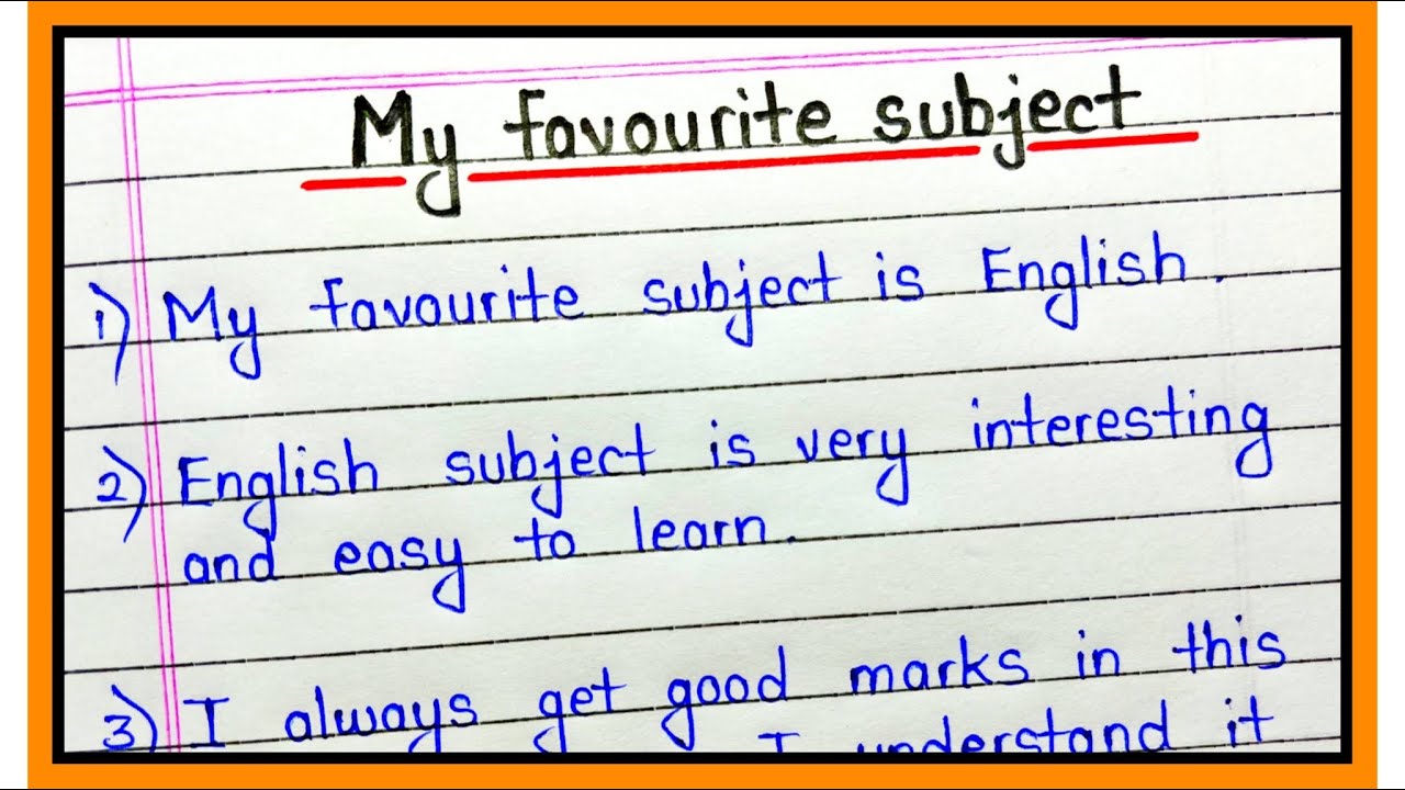 my favourite subject english speech