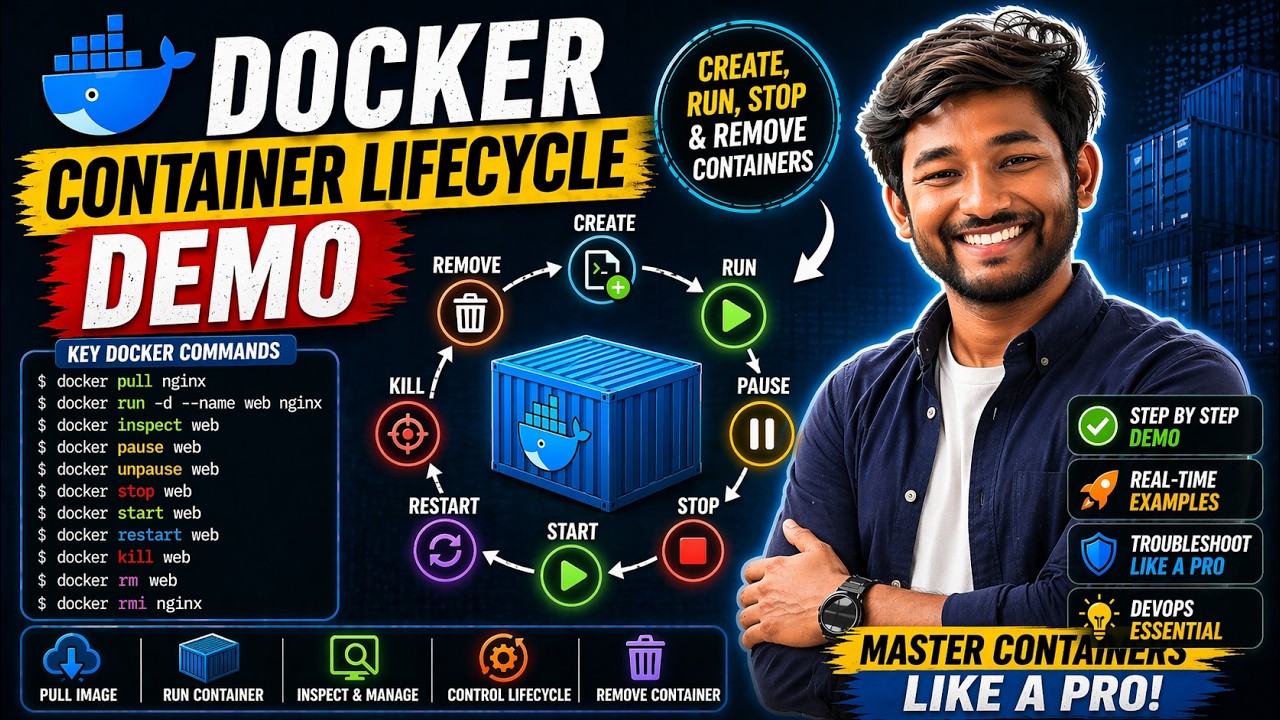 Docker Container Lifecycle Demo 🐳 | Create, Run, Stop & Remove ...