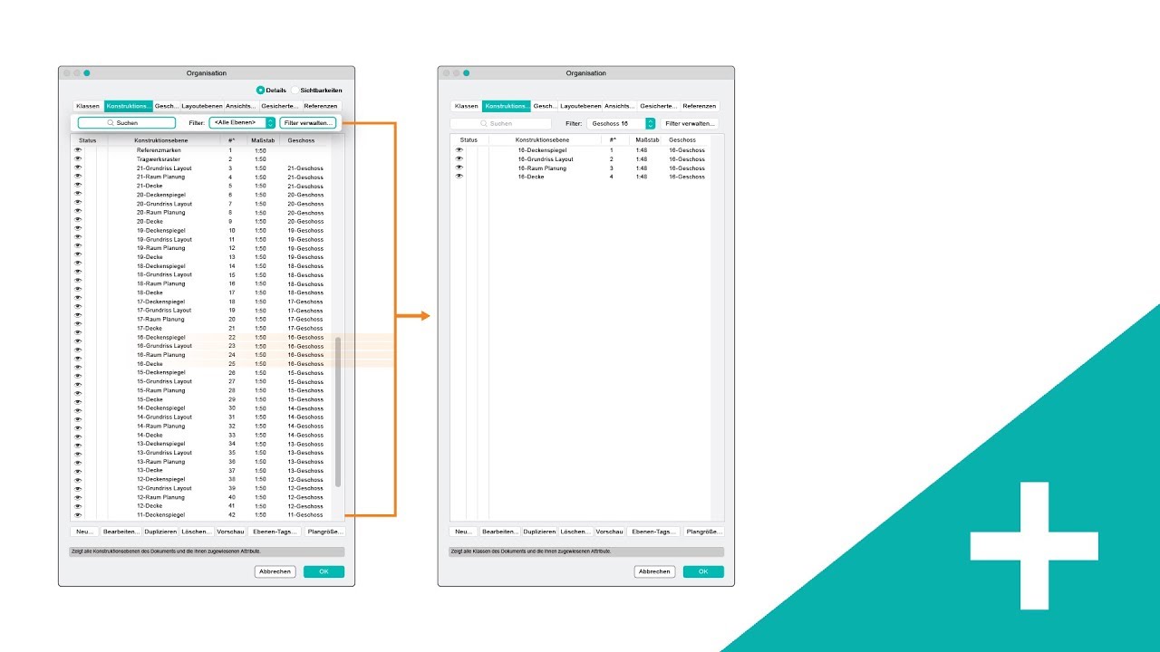 Schneller Zugriff auf Ebenen und Klassen - YouTube