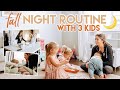 Solo Night Routine with 3 Kids Fall 2020 | Mom Bedtime Routine 3 Toddlers | Kendra Atkins