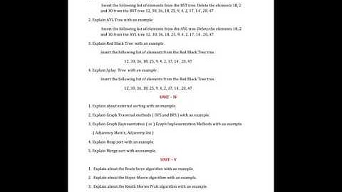 DS Btech 2-1 JNTUH (CSE,IT) Important questions. Data Structures