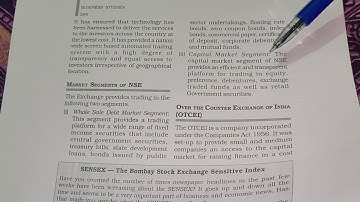 Market segments of national stock exchange (nse) from ncert (class 12)