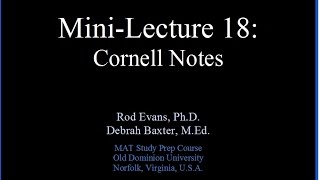 MAT Mini-Lecture 18: Cornell Notes